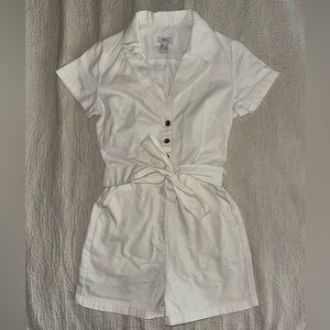 Denim Tie-Waist Romper, Brand new